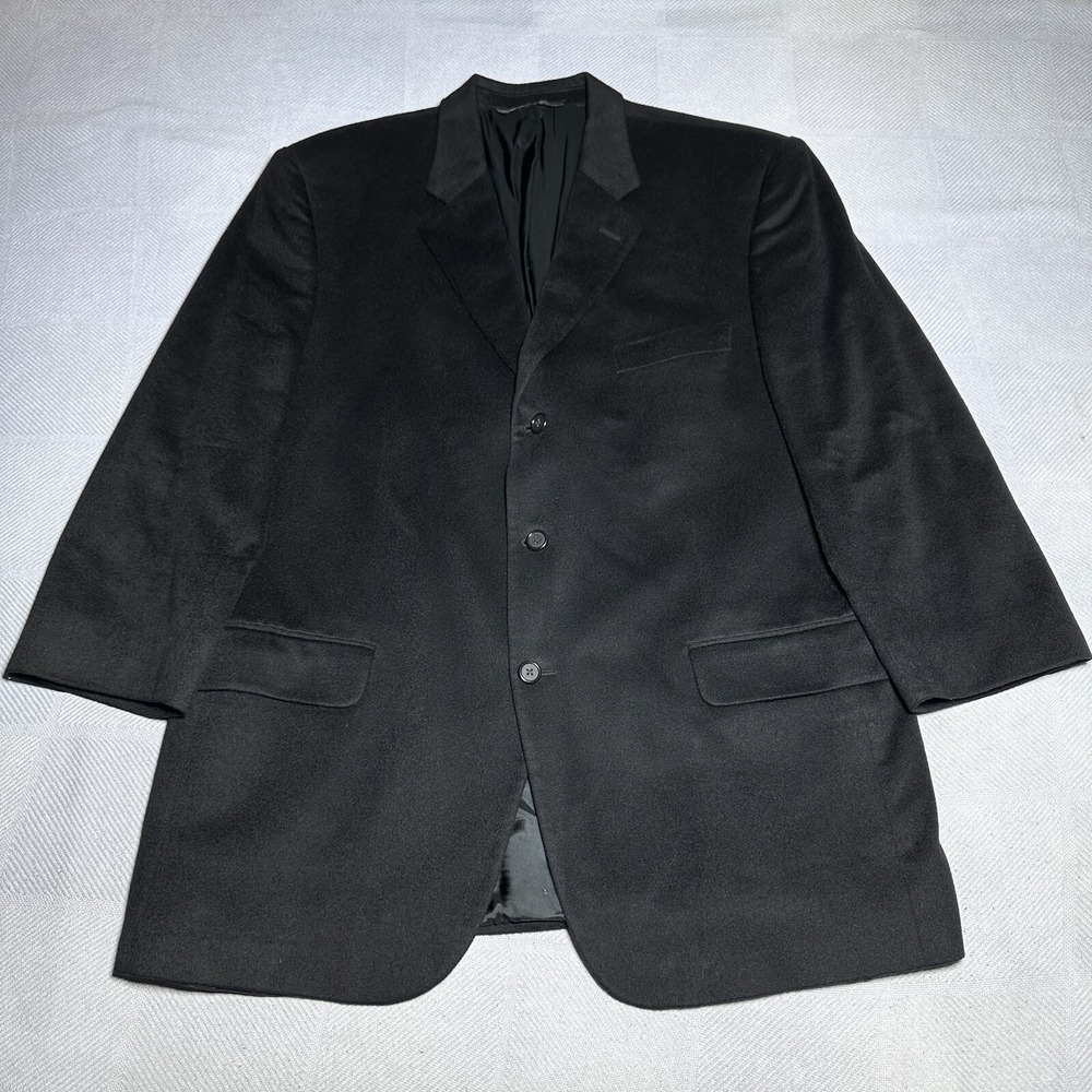 Mark Shale Loro Piana 100% Cashmere Blazer 46R Black Three Button Jacket Italian
